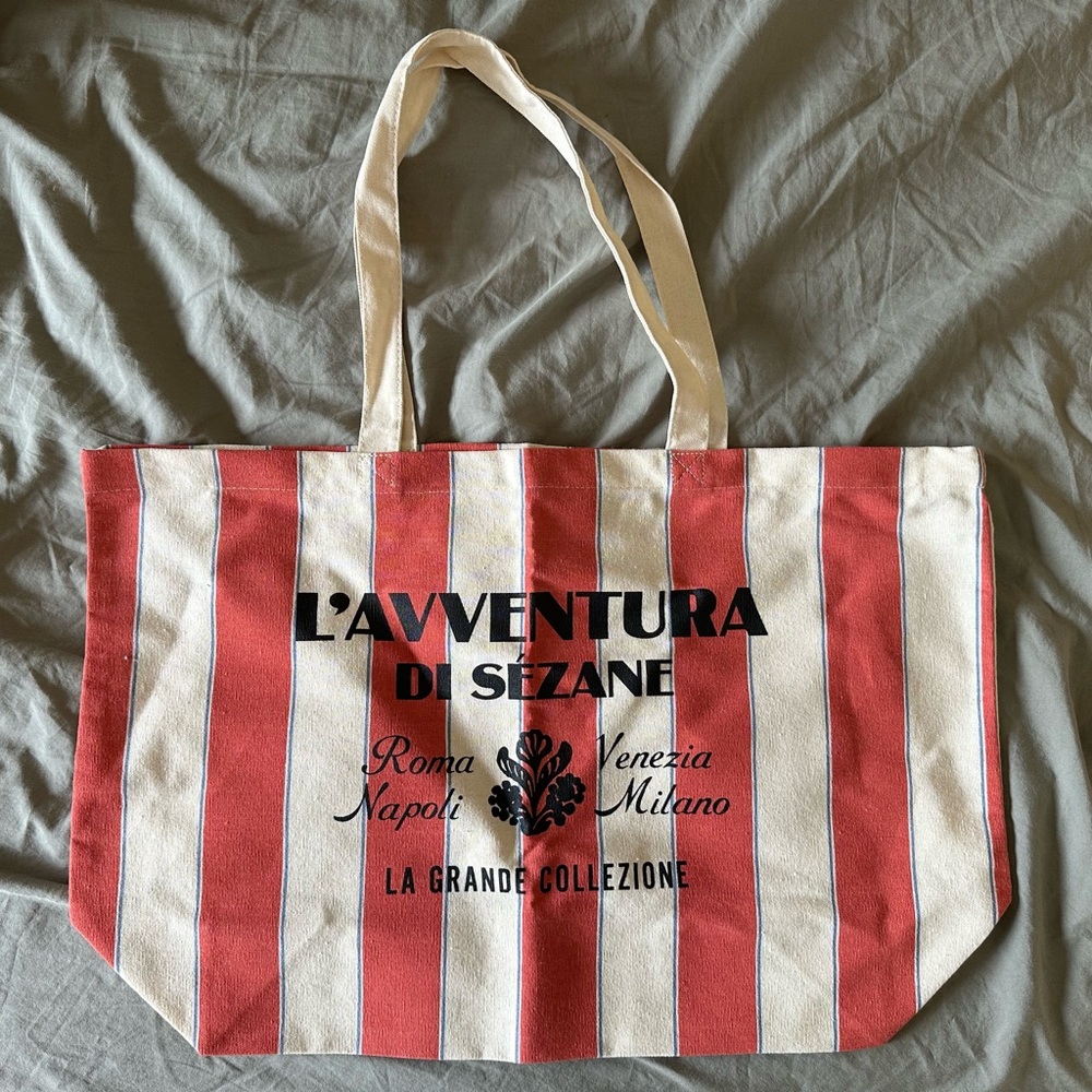 NEW | Sézane L’Avventura Di Sézane: Italy Cotton Canvas Tote Hand Bag